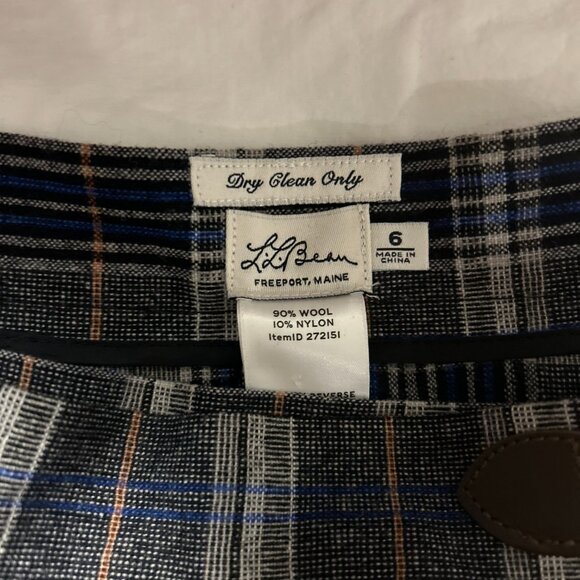 Blue and gold plaid wool buckled skirt - Picture 3 of 5